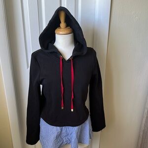 Kensie Black and Red Hooded Sweatshirt